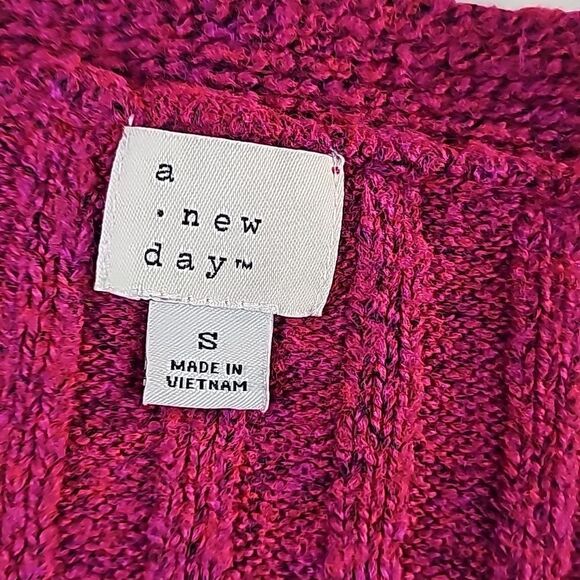 A New Day Women's Pink Ribbed Cropped Cardigan Size Small - Picture 5 of 8